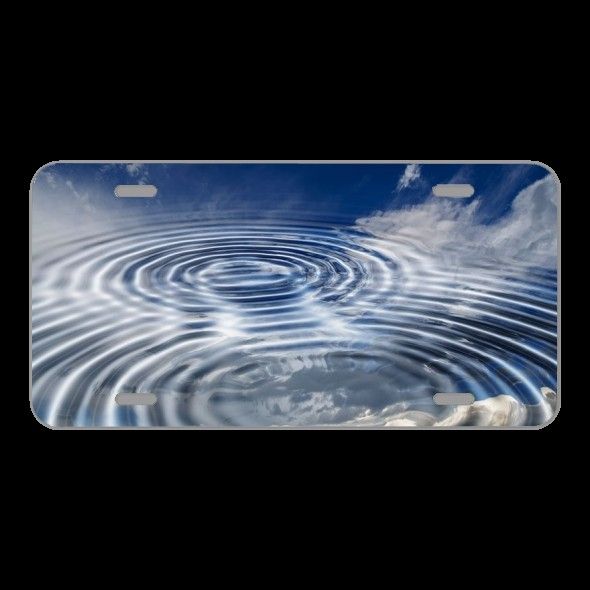 License Plate Novelty Car Front Wave Concentric Waves Circles Water