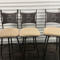 Swivel Barstools With Coffee Cup Backs