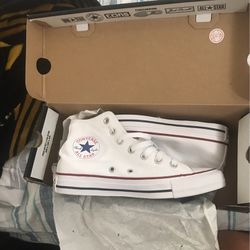 White All-Star Converse (New) size 4.5 in men size 6.5 in women