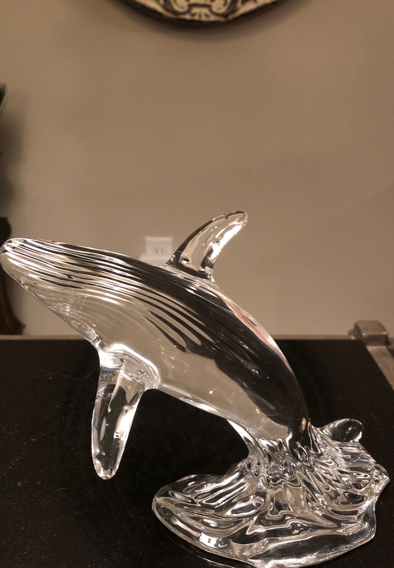Waterford Crystal whale signed on the bottom