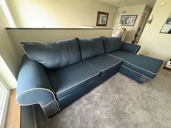 Blue Sectional Sofa with Chaise