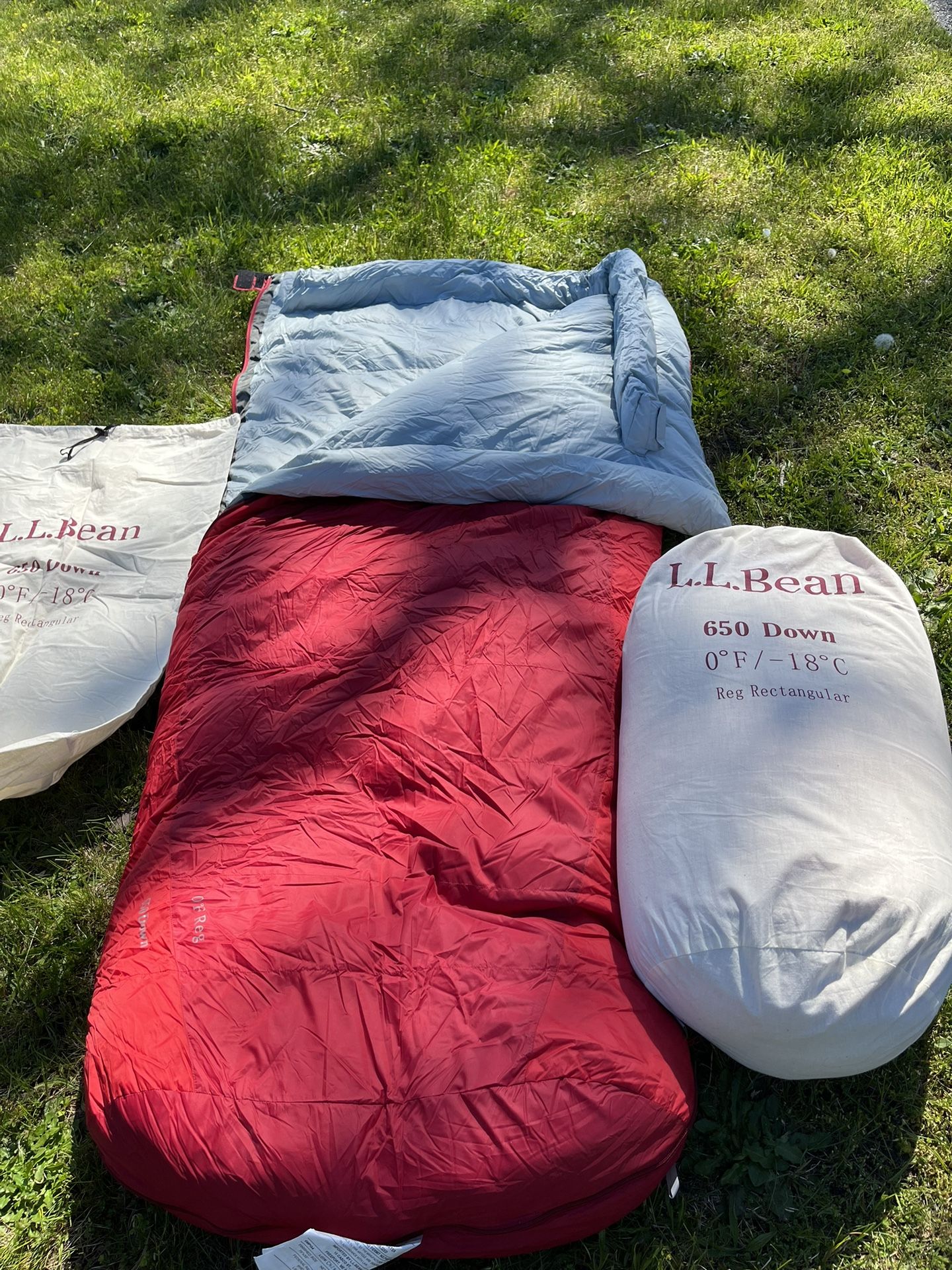 2 Brand New L.L. Bean Down 650 Sleeping bag