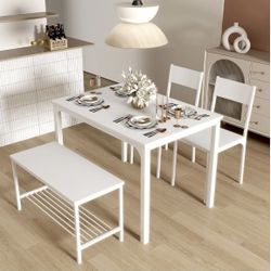 Dining Table Set with 2 Chairs and 1 Bench