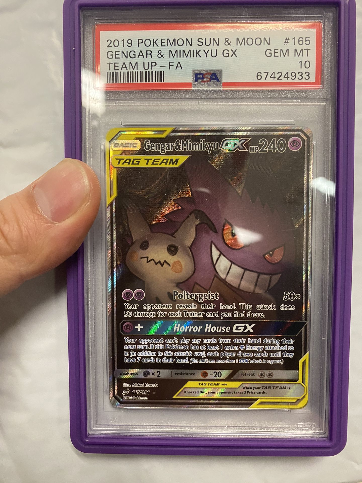 Pokmon PSA 10 Gengar Mimikyu GX Tag Team Alt Art Sun & Moon for Sale in  City Of Industry, CA - OfferUp