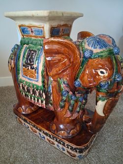 Decorative, Ceramic Elephant Plant Stands