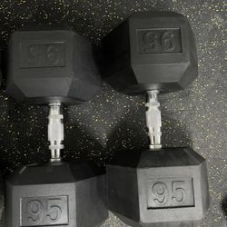 Dumbbell Dumbbells Pair 95 Lbs Brand New