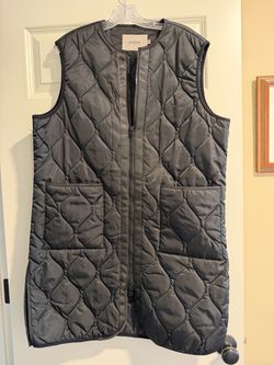 Hudson Jeans Black Water-Repellent Onion Quilted Long Vest - Size M