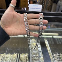 Italian Silver Figaro Chain 📲 We Buy Gold 14k $70 X Gram
