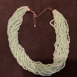 16” Vintage Style Beaded(green) Necklace 
