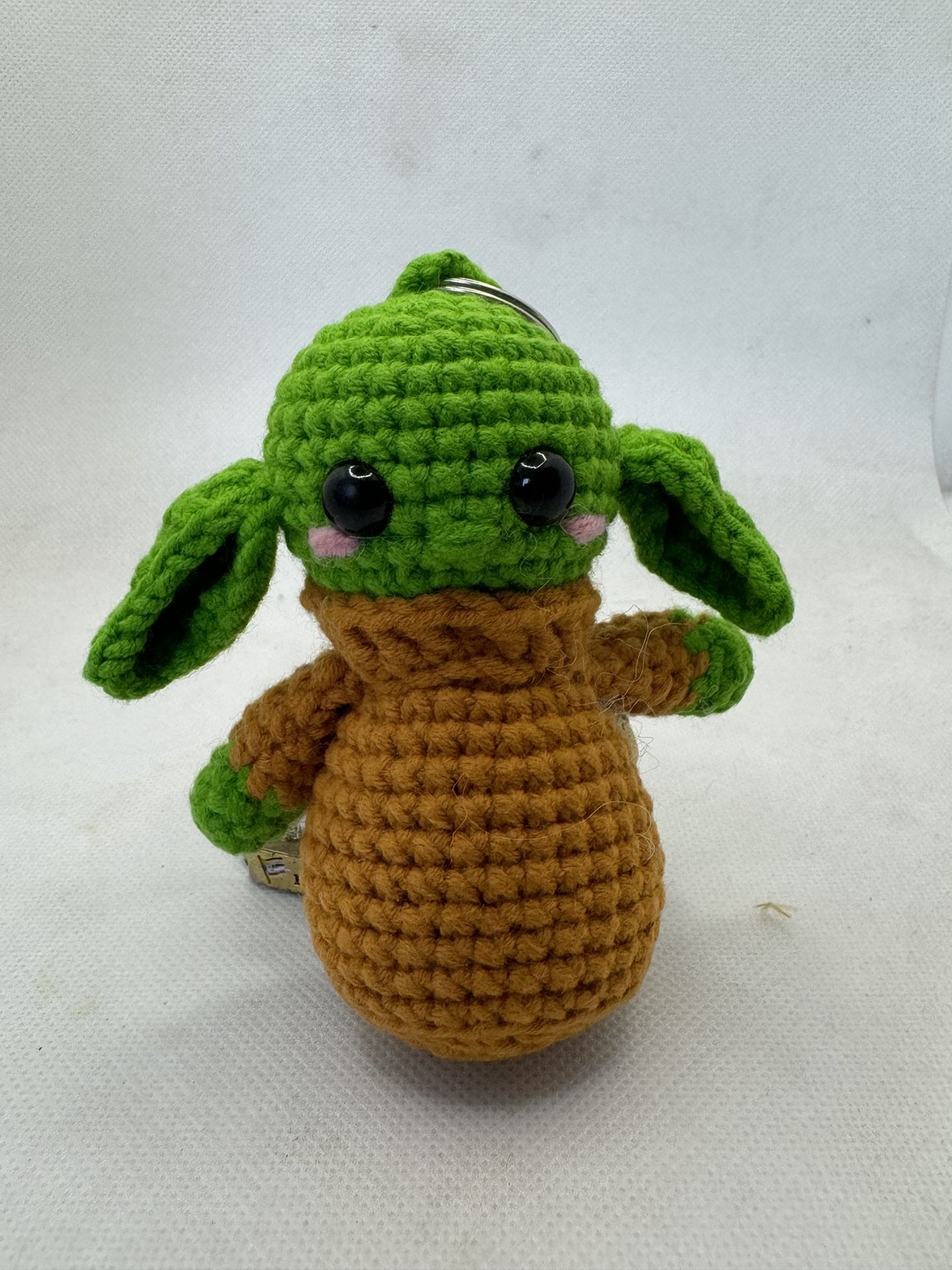 Homemade Crotchet Yoda Yarn Amiguri Keychains