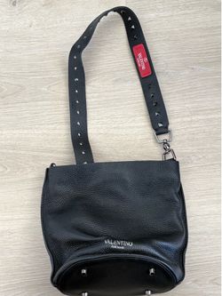 Valentino Garavani Black Leather Shoulder Bag