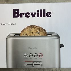 Breville A Bit More 2 Slice Stainless Steel Toaster: 1000W, Silver, Compact Design