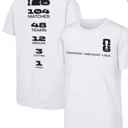 FIFA 2026 World Cup White Soccer Short Sleeve Mens Size Large