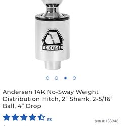 Anderson no sway weight distribution hitch