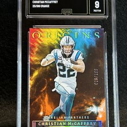 2022 Origins 🔥 Christian Mccaffrey 🔥 Orange /199 GMA 9 Mint 💎 - Carolina Panthers / San Francisco 49ers