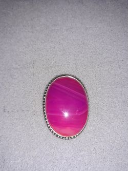 Beautiful X-Large Pink Lace Agate ring