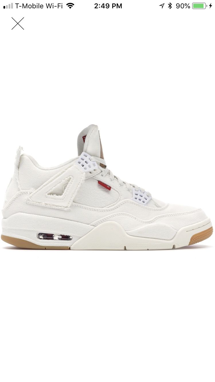 Jordan 4s Levi’s white size 8