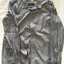Analog Button Down Dress Shirt - Size Large - Charcoal