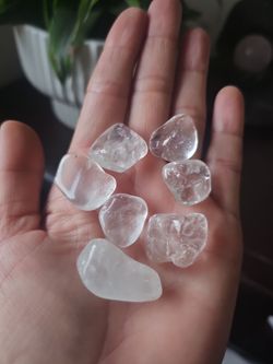 Clear Quartz Tumbled Stones Set of 7