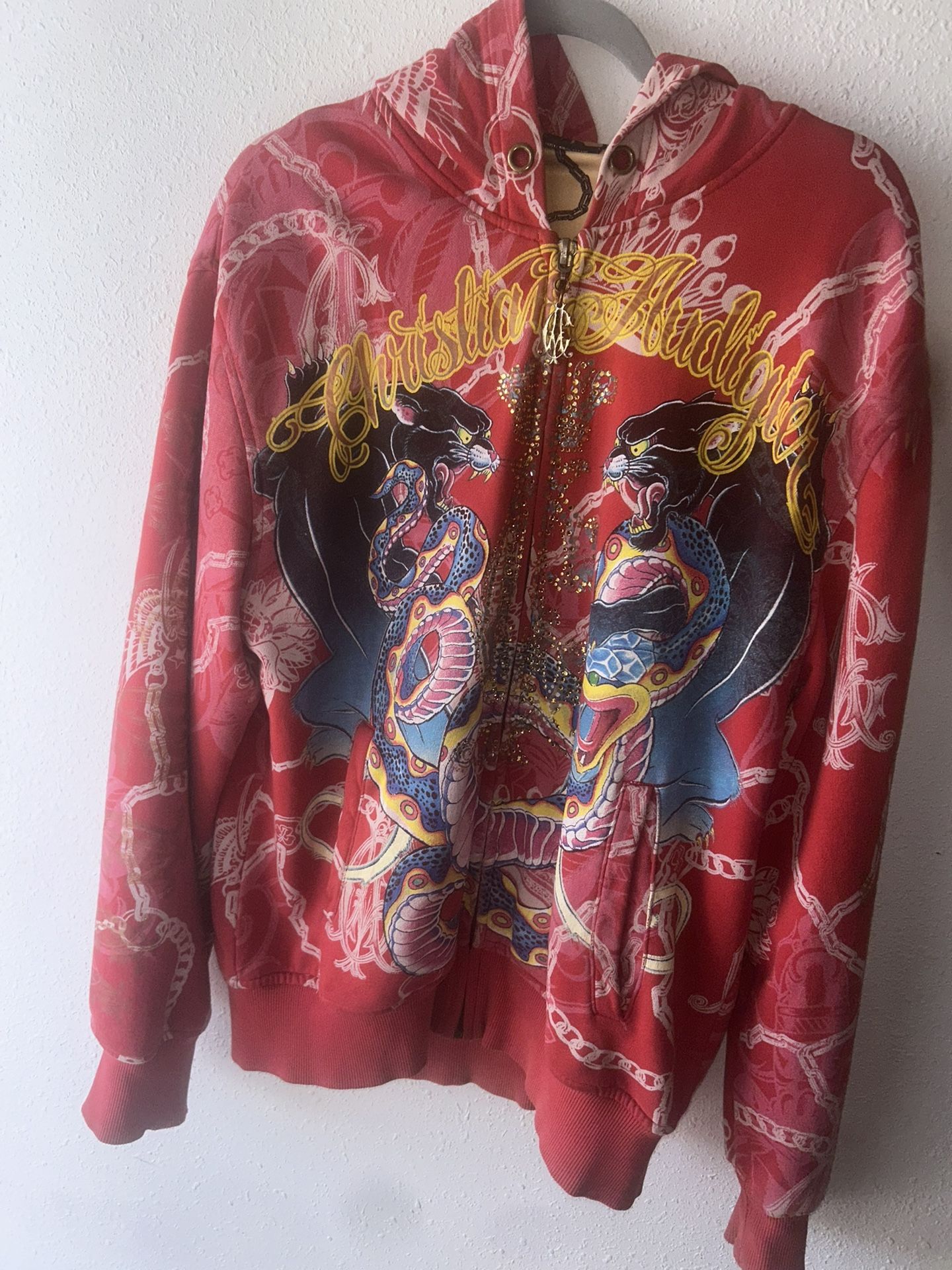 Rhinestone Christian Audigier Ed Hardy Hoodie