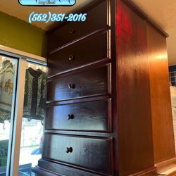 Cherry Five Drawer Dresser Chest Comoda Mueble Pinewood 