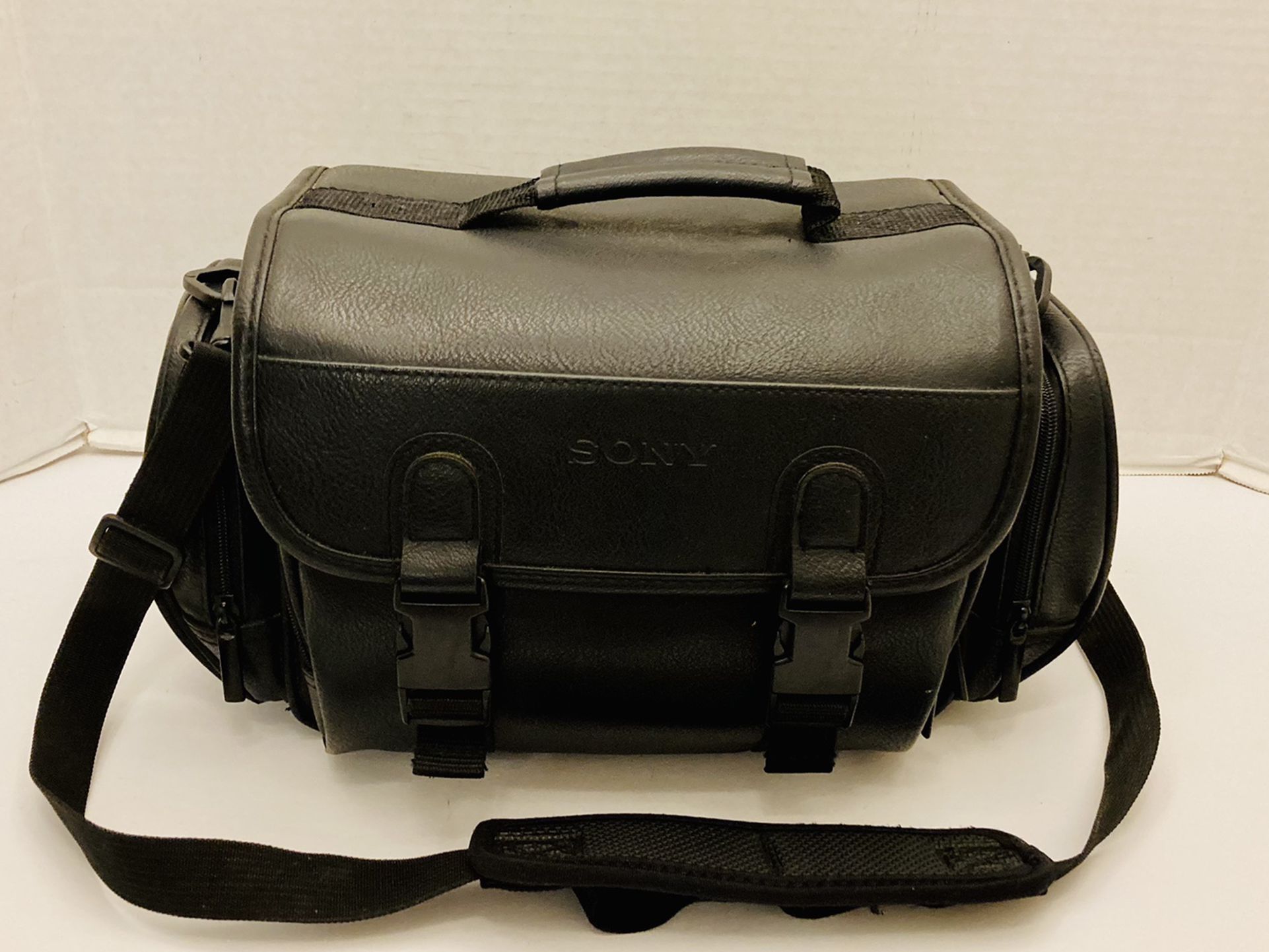 Vintage SONY Black Leather Camera Camcorder Bag