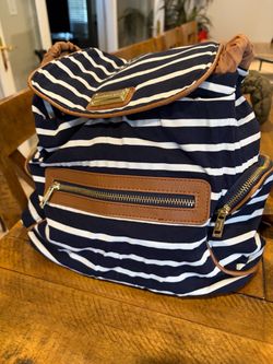 Madden Girl Navy Striped Backpack