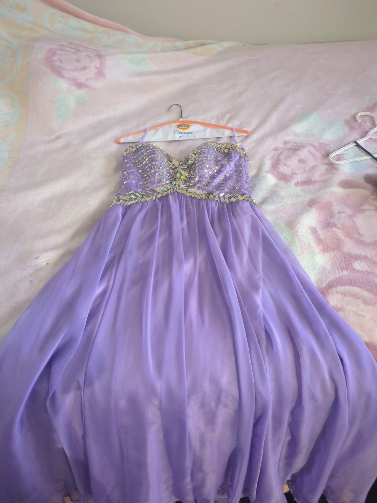 Purple Custom Rapunzel Style Dress Sweetheart Cut 