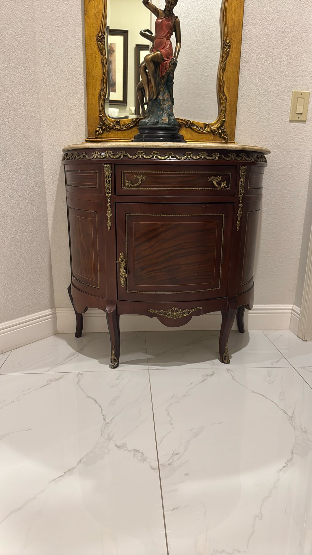 Marble Top French Council Accent Furniture 