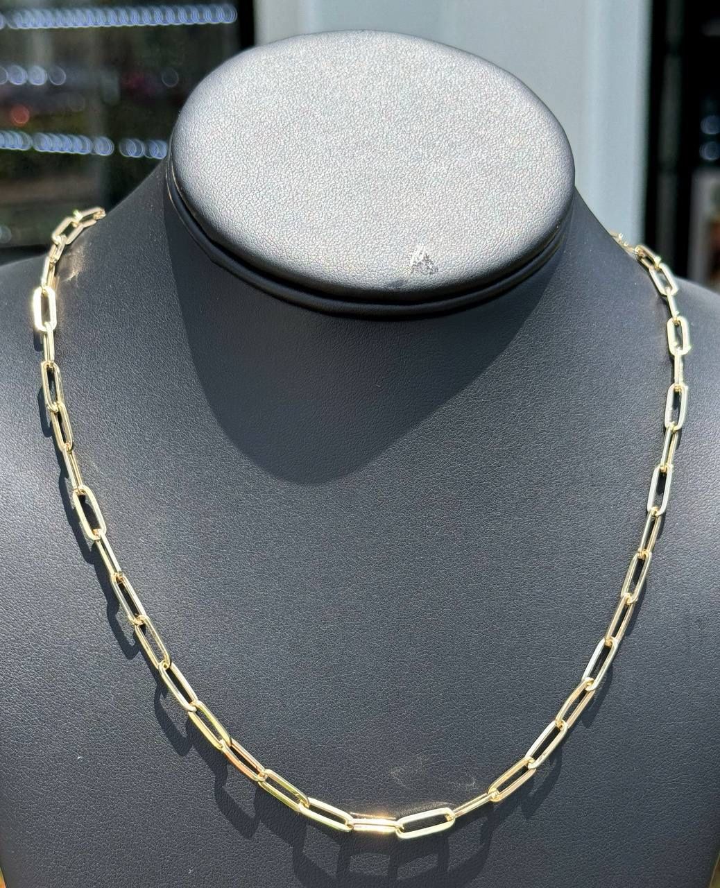 Jewelry 10k yellow gold PaperClip chain necklace 22” 4.20 mm width