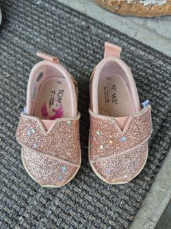 Toms rose glitter shoes