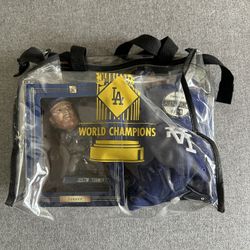 Ultimate 2020 World Series Dodgers Fan Bag!! Bobblehead, Book And Hat