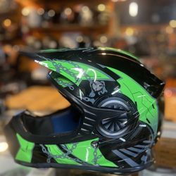 Hemet Green Dot Motorcycle Helmet Off Road Dirt Bike $90