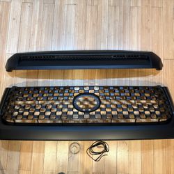 Grill and Hood Bulge For Toyota Tundra (Matte Black)