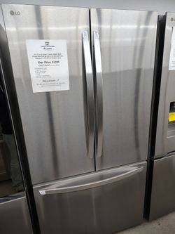 $644 (THIS WEEK ONLY: 50% OFF FRENCH 3 DOOR REFRIGERATORS) LG 27 Cu ft 36'W
