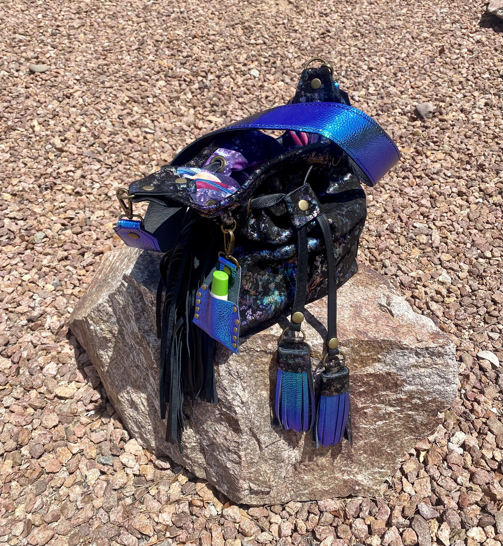 Drop Thread Gorgeous Designs Leather Fringe Purse