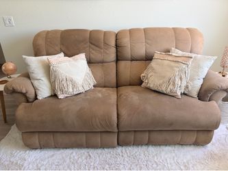 Tan Reclining Sofa / Couch - READ DESCRIPTION