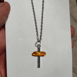 amber cross necklace 