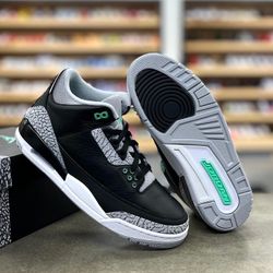 Nike Air Jordan 3 Retro Green Glow Black - Size 14 Men
