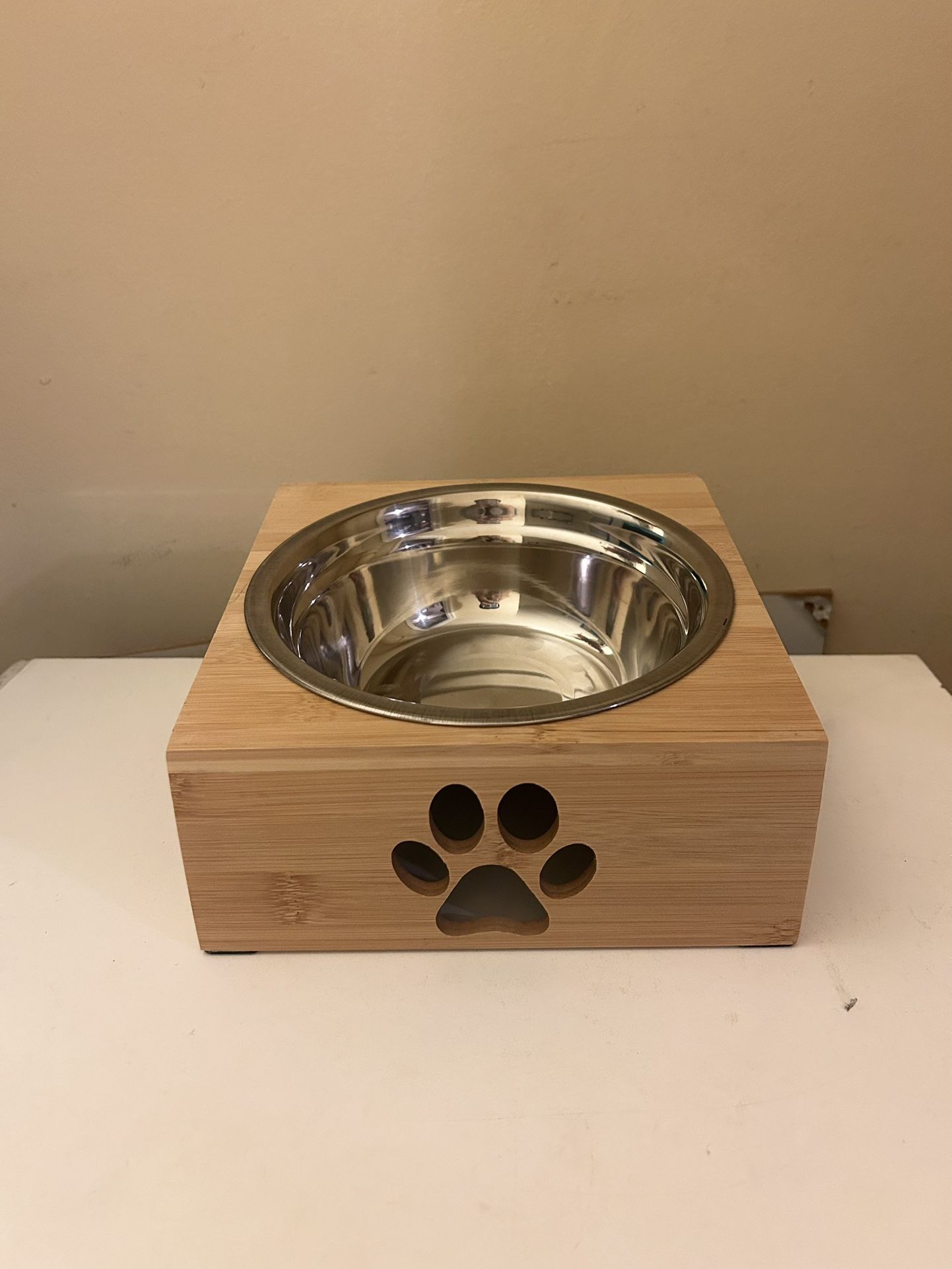 Premium Wooden Pet Bowl Stand with Removable Stainless Steel Bowl