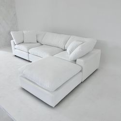 New White Sectional Cloud Couch Sofa