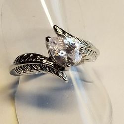 Beautiful PEAR SAPPHIRE .set In Sterling Silver 7 Sz