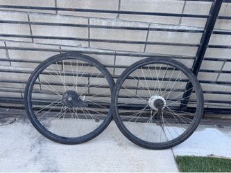 Motorized Bicycle Wheels Set – Solid Tires – Front & Rear Wheels