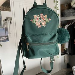 Green shoulder backpack purse