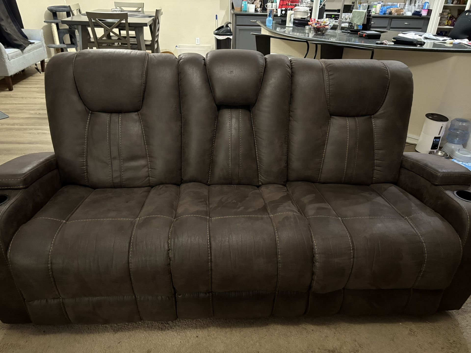 Leather Recliner And couch 