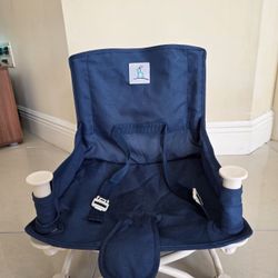 Sillita de playa o camping infantil, plegable y portátil con cinturón de seguridad