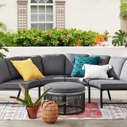 Mainstays Lawson Ridge 3-Piece Curved Sectional Set Gray