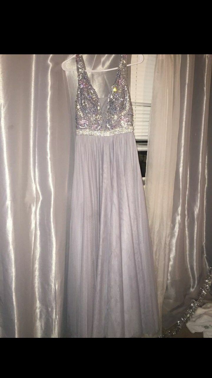 Grey Sparkly Prom Dress