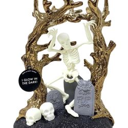 B&BW Candle Holder Halloween Skeleton