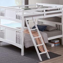 Brand New White Full Over Full Bunk Bed 